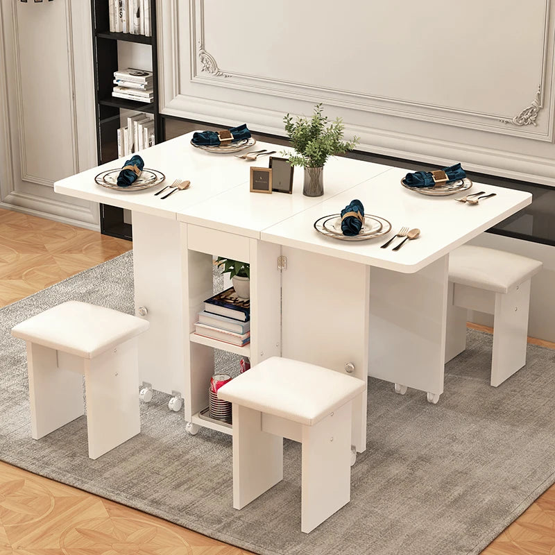 Folding Four Chair Dining Set