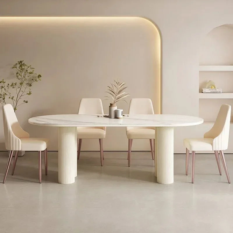 Oval Stone Dining Set