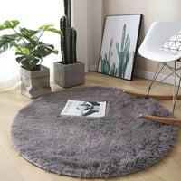 Round Fluffy Bedroom Rug