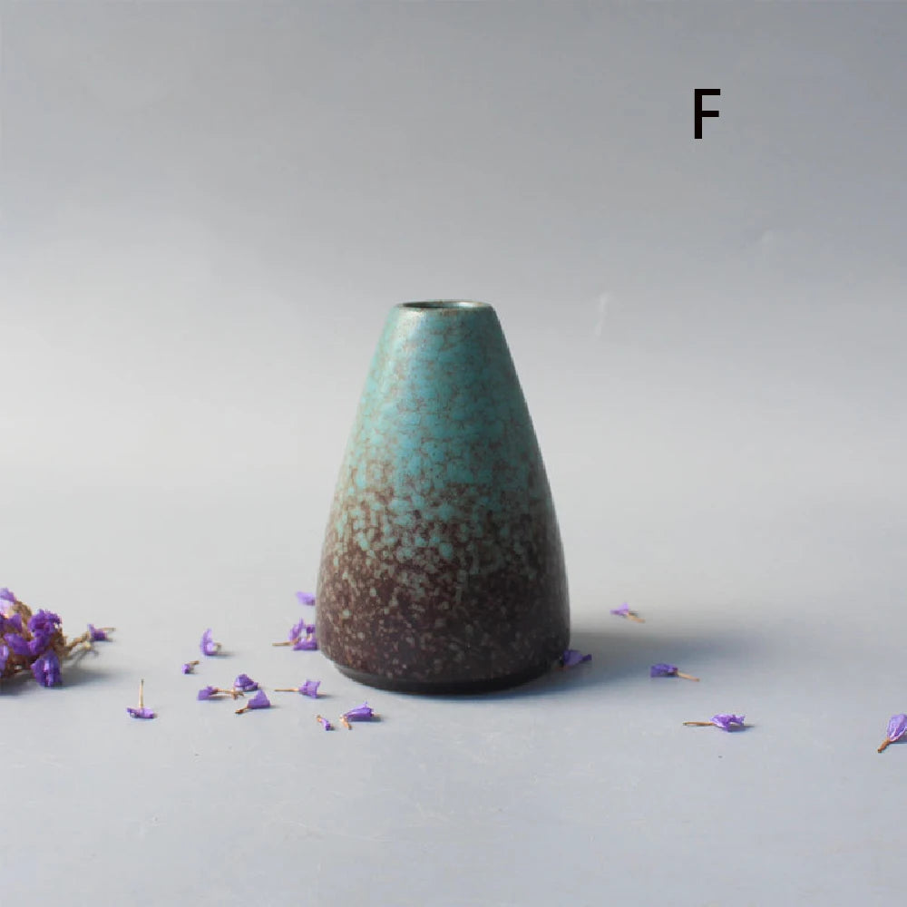 Japanese Black Ceramic Vase