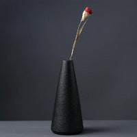 Japanese Black Ceramic Vase