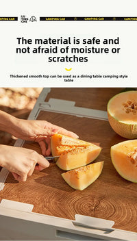 Outdoor camper trolley case picnic tools car foldable movable dining table multi-functional camp car
