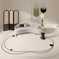 Irregular Oval Plush Rug