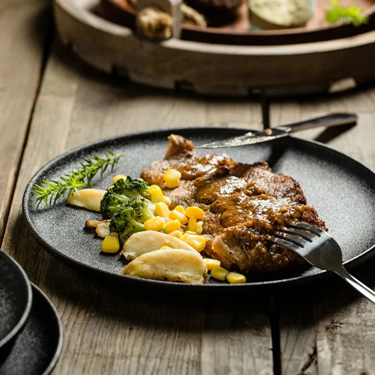 Black Japanese Dinnerware Set