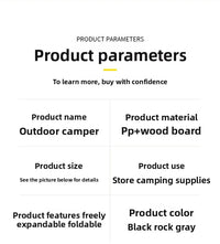 Outdoor camper trolley case picnic tools car foldable movable dining table multi-functional camp car