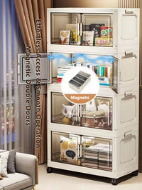 Large Capacity Multifunction Folding Storage Cabinet Dustproof Wardrobe Closet Organizer Easy-to-Install Storage Boxes