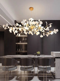 Ceramic Ginkgo Leaf Chandelier