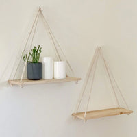 Rustic Wooden Rope Shelf