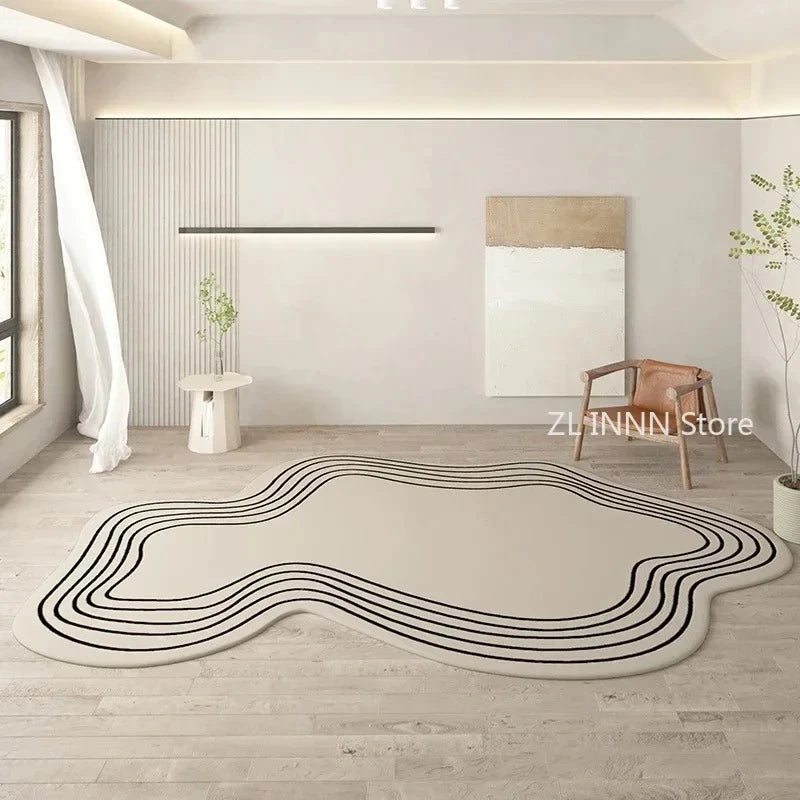 Irregular Oval Plush Rug