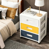 Modern Minimalist Style Bedside Table - a Portable Storage Rack That Saves Space, Equipped with 3 Drawers, Suitable for Bedrooms and Living Rooms. Simple Style, Suitable for Storing Clothes and Various Items in the Living Roo