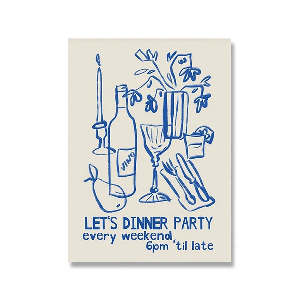 Wine Cheese Kitchen Canvas