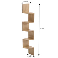 Haodirect 3/5 Layer Wooden Corner Shelf Living Room Bedroom Bookcase Floating Corner Shelf Modern Simple Home Decoration