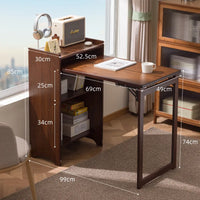 Solid Wood Folding Desk Student Household Computer Desk Bedroom Small Apartment Bedside Study Small Table Simple Desk