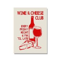 Wine Cheese Kitchen Canvas