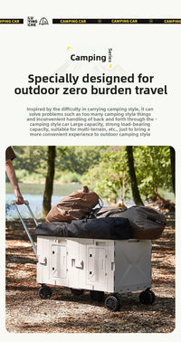Outdoor camper trolley case picnic tools car foldable movable dining table multi-functional camp car