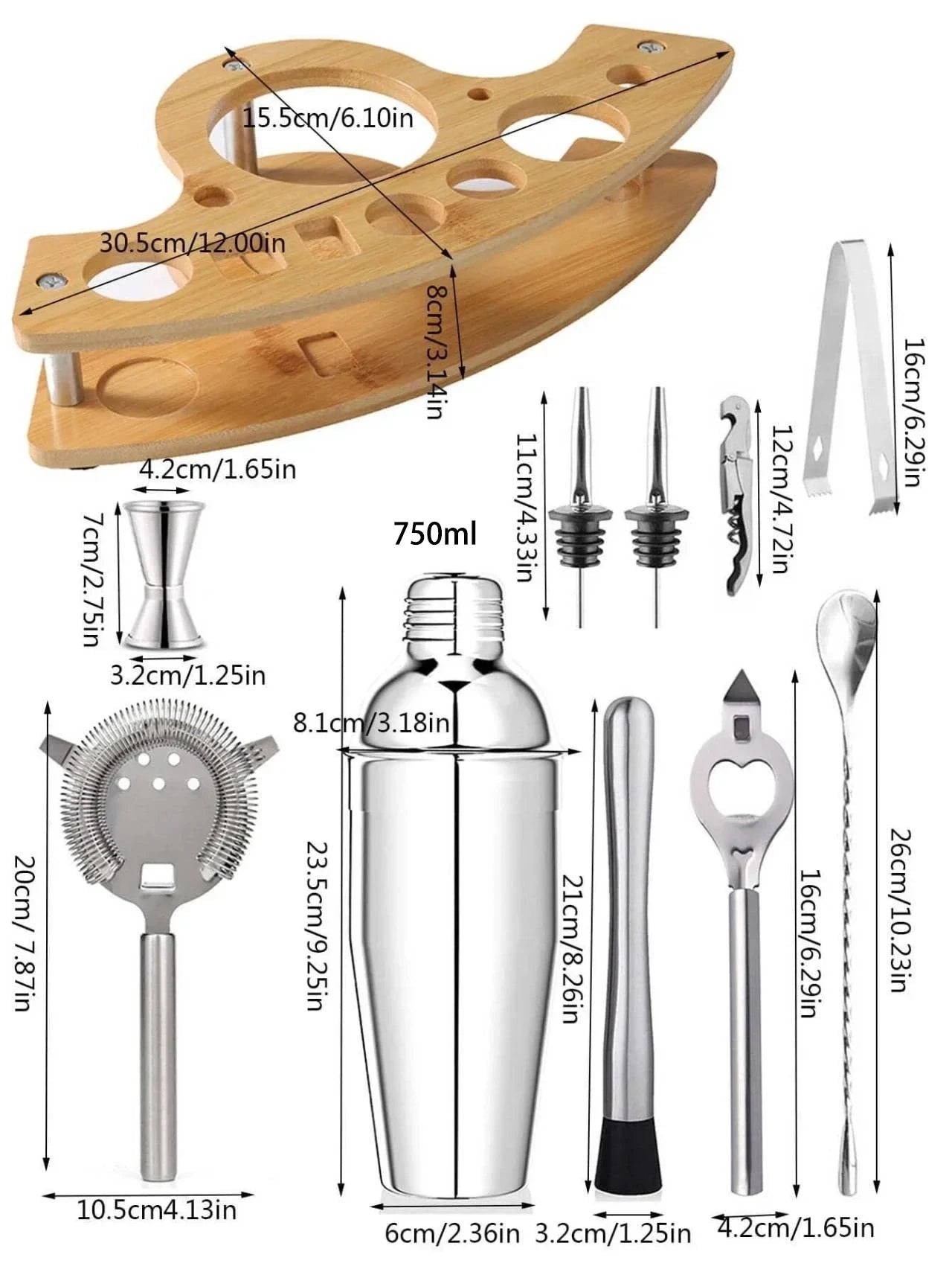 Stainless Boston Shaker Kit