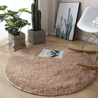 Round Fluffy Bedroom Rug