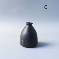 Japanese Black Ceramic Vase