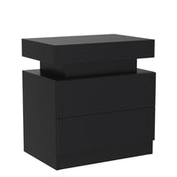 Nightstand Set of 2 LED Nightstand with 2 Drawers, Bedside Table with Drawers for Bedroom, Side Bed Table with LED, Customized