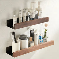 Walnut Bathroom Storage Shelf