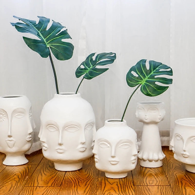 Sculptural Face Ceramic Vase