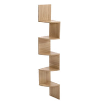 Haodirect 3/5 Layer Wooden Corner Shelf Living Room Bedroom Bookcase Floating Corner Shelf Modern Simple Home Decoration