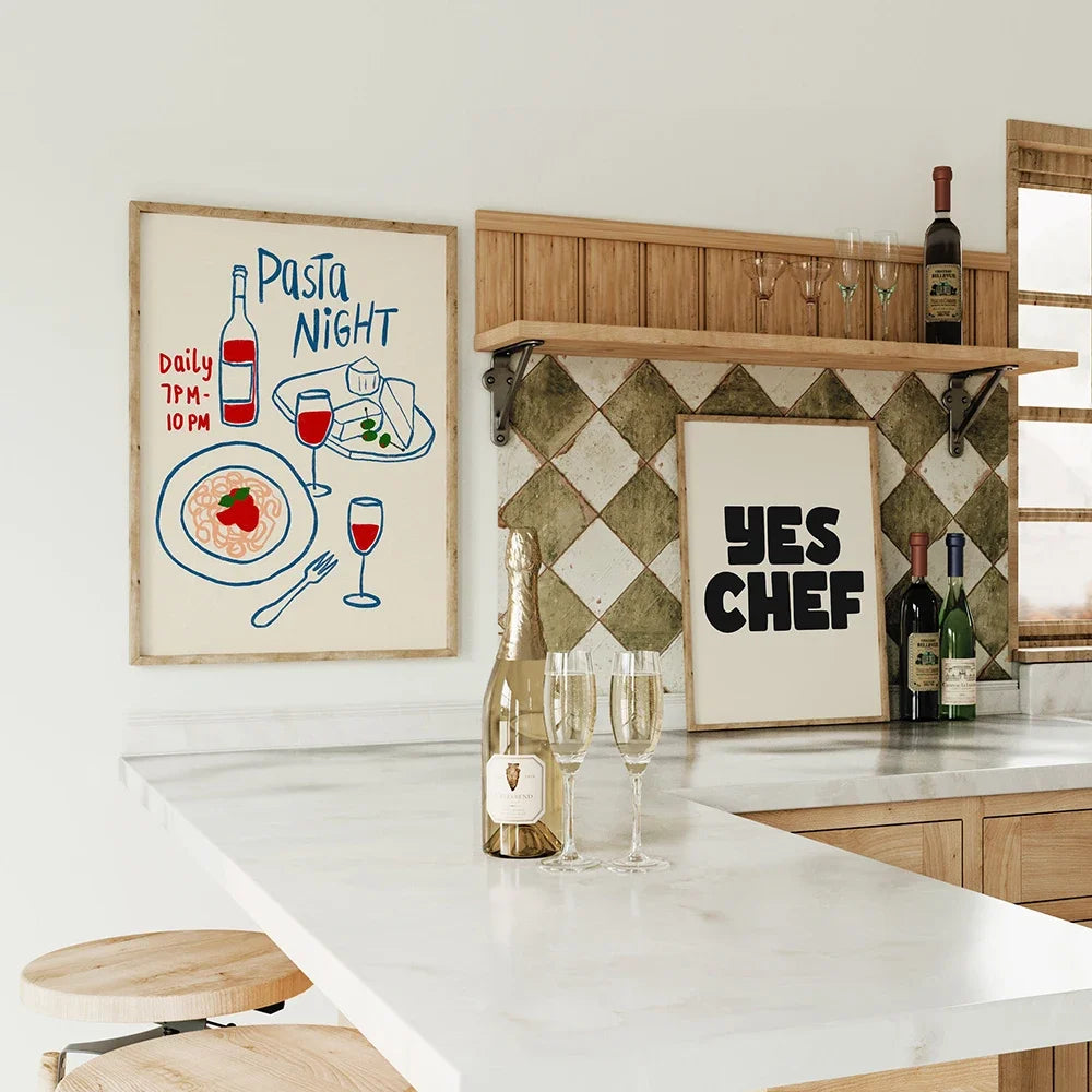 Wine Cheese Kitchen Canvas