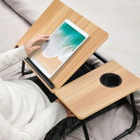 Multifunctional Lazy Table Portable Foldable Bed Table Height Adjustable Computer Desk with Cup Holder for Bed Office