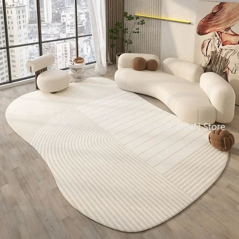 Irregular Oval Plush Rug
