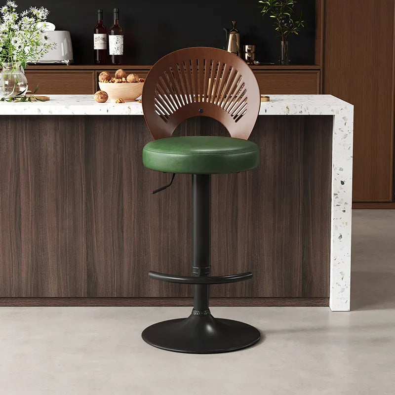 Adjustable Leather Bar Chair