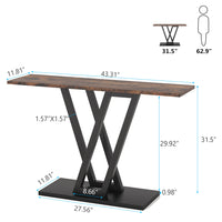 Tribesigns 43 Inch Console Table Industrial Entryway Hallway Table  Living Room Furniture