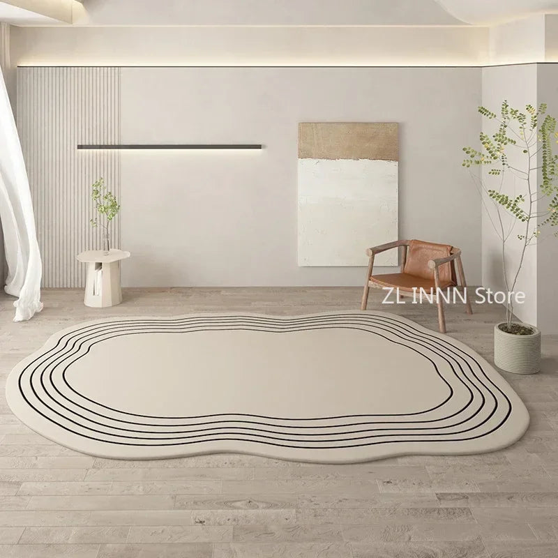 Irregular Oval Plush Rug