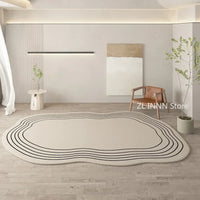 Irregular Oval Plush Rug
