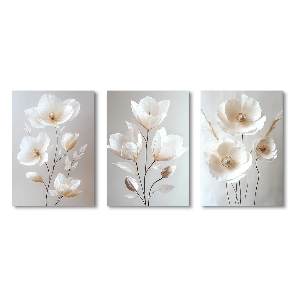 Beige Peony Canvas Set