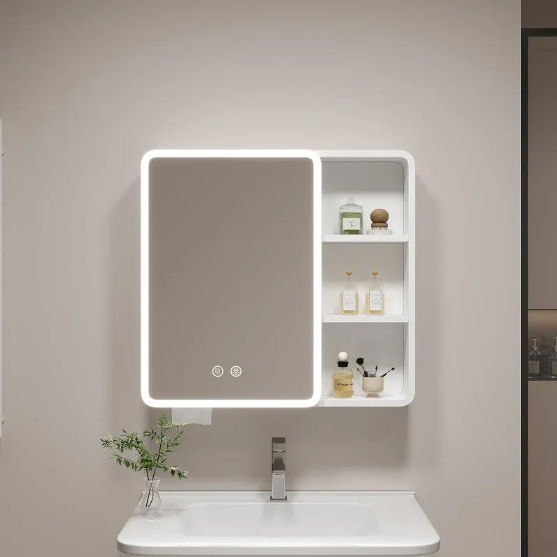 Corner Round Aluminium Mirror Cabinet – Wall Mounted Bathroom Storage