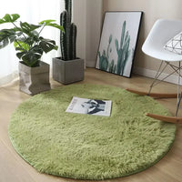 Round Fluffy Bedroom Rug