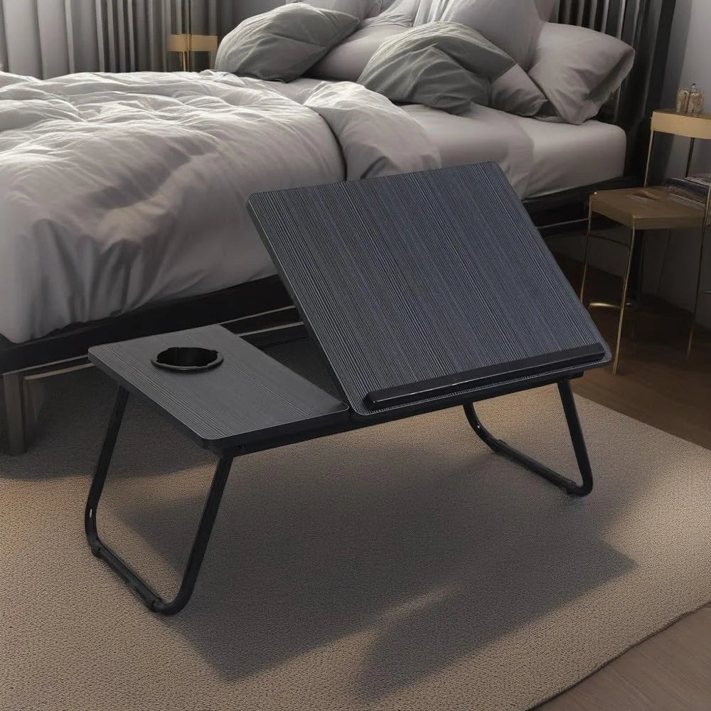 Multifunctional Lazy Table Portable Foldable Bed Table Height Adjustable Computer Desk with Cup Holder for Bed Office