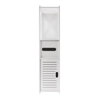Bathroom Cabinet with Door, 80x20x12cm, Slim and Tall, PVC Material Waterproof, Easy to Install, Easy to Clean,