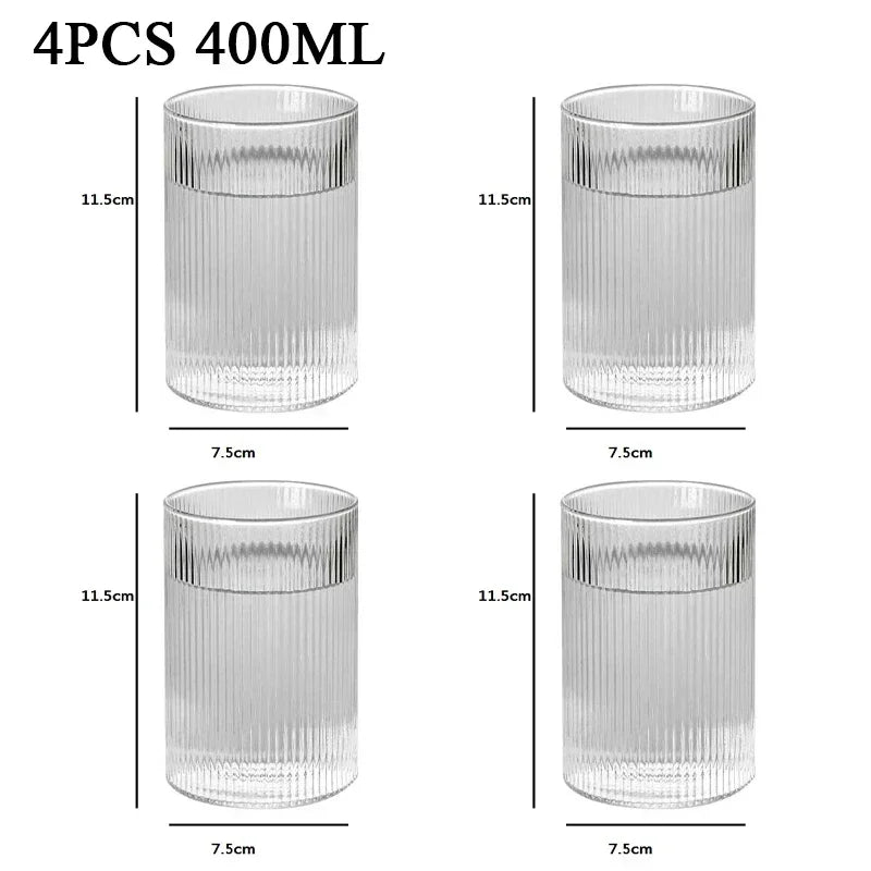 Vertical Ribbed Drinking Glass