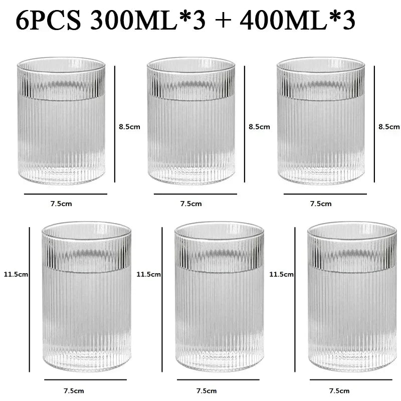 Vertical Ribbed Drinking Glass