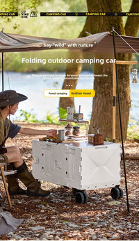 Outdoor camper trolley case picnic tools car foldable movable dining table multi-functional camp car