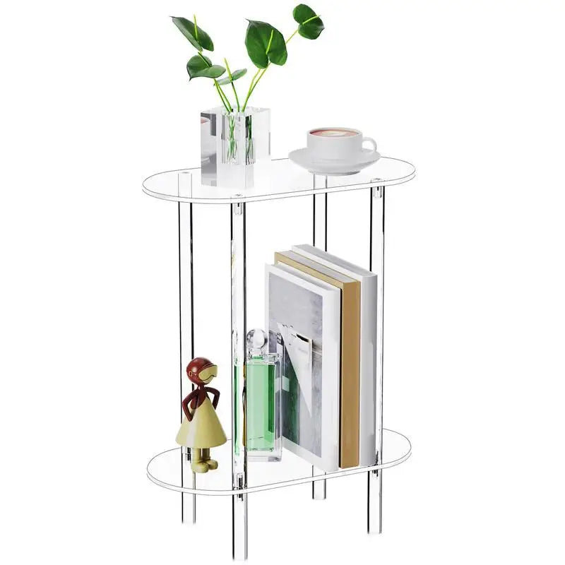 Transparent Two Tier Side Table