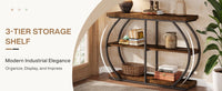 Tribesigns 41.3" Console Table, Industrial 3-Tier Entryway Table with Arched Metal Frame and Storage Shelves for Living Room