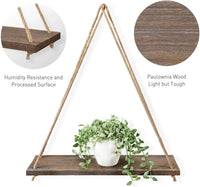 Rustic Wooden Rope Shelf