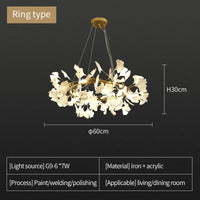 Ceramic Ginkgo Leaf Chandelier