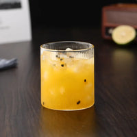 Vertical Ribbed Drinking Glass