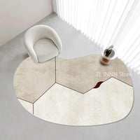 Irregular Oval Plush Rug