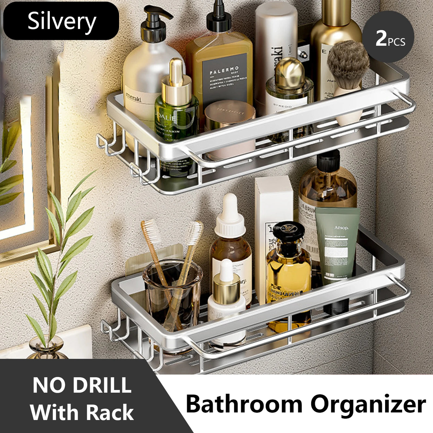 Rust-Resistant Bathroom Storage Shelf