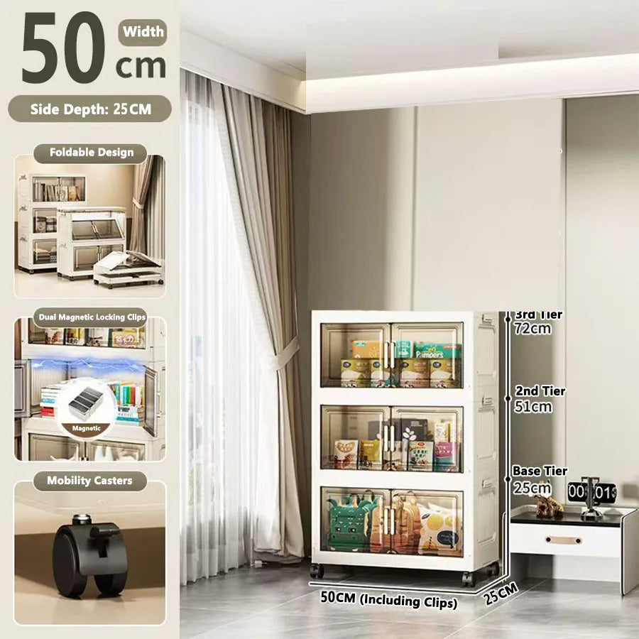 Large Capacity Multifunction Folding Storage Cabinet Dustproof Wardrobe Closet Organizer Easy-to-Install Storage Boxes
