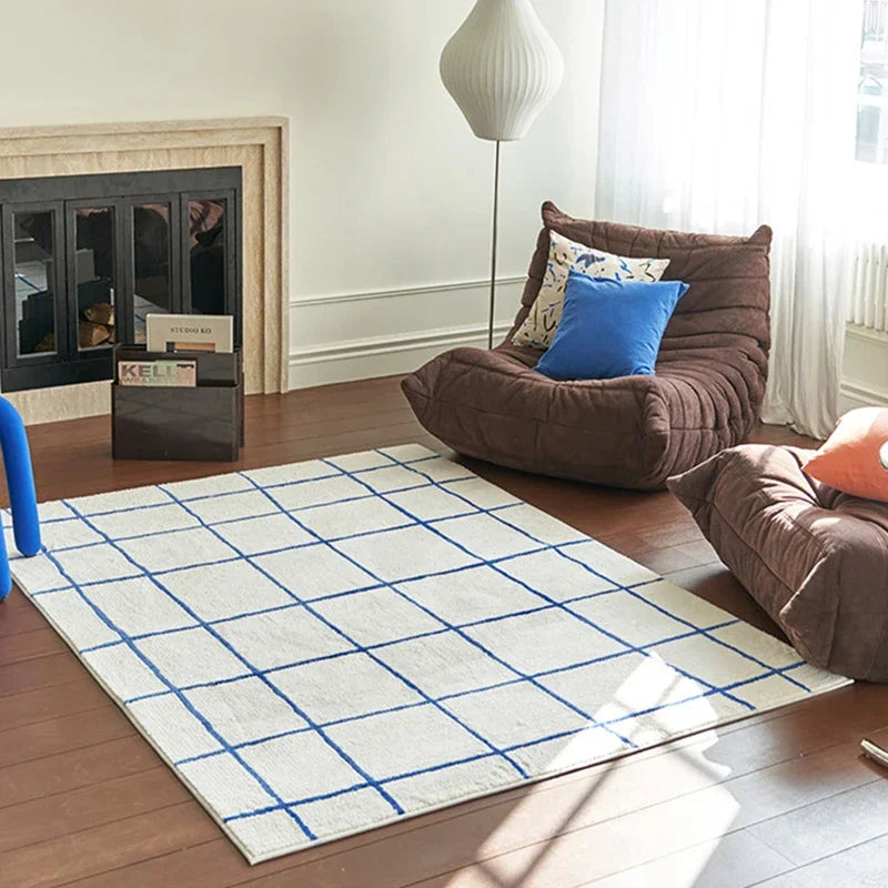 Retro Checkerboard Plush Rug